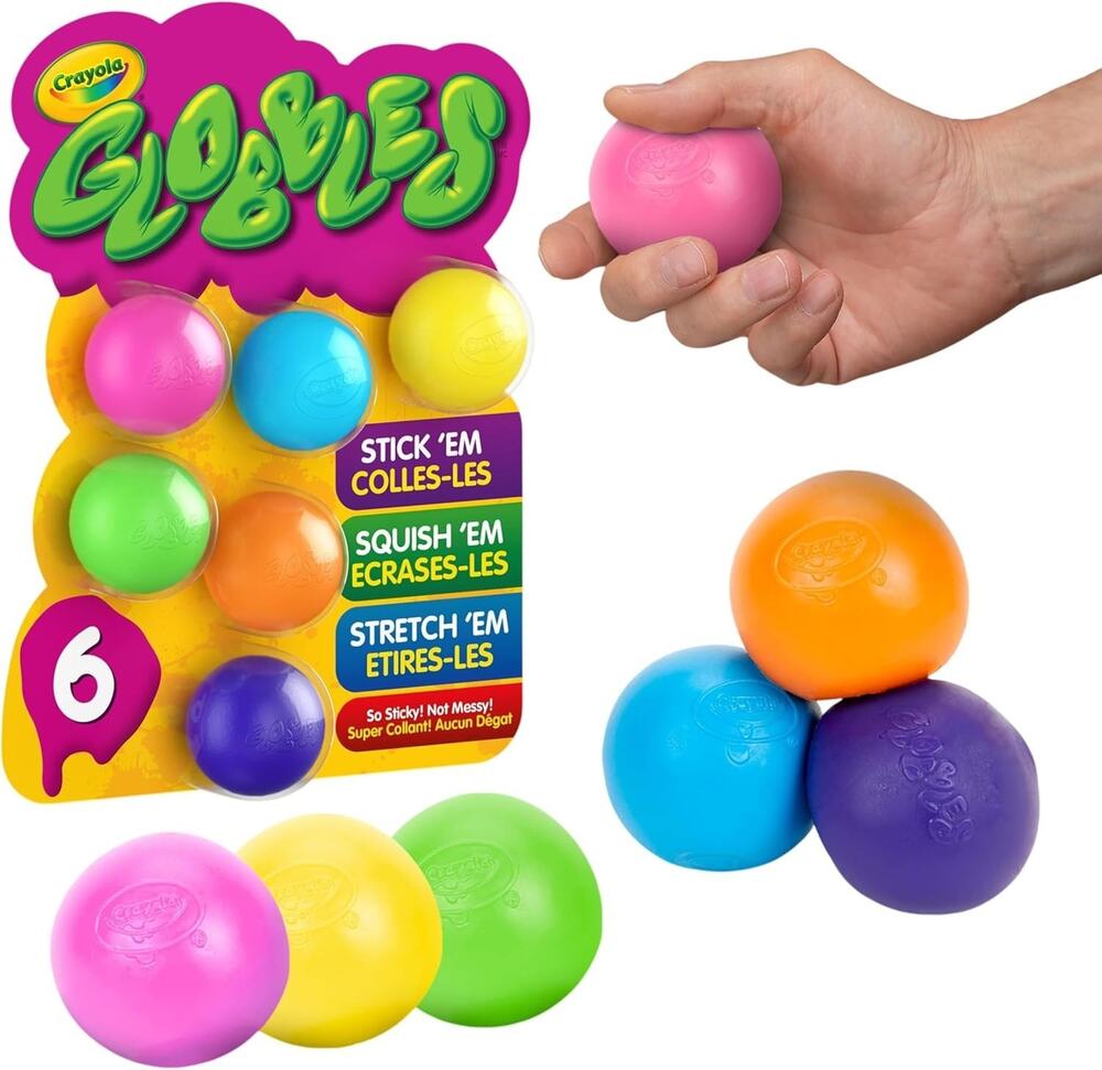 🔥Globbles Fidget Toy 6 Count Crayola Sticky Ball BNWT🔥